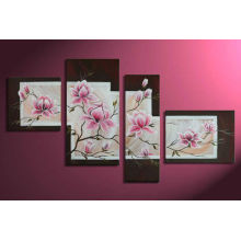 Xiamen Pink Flower Handmade Oil Painting Design